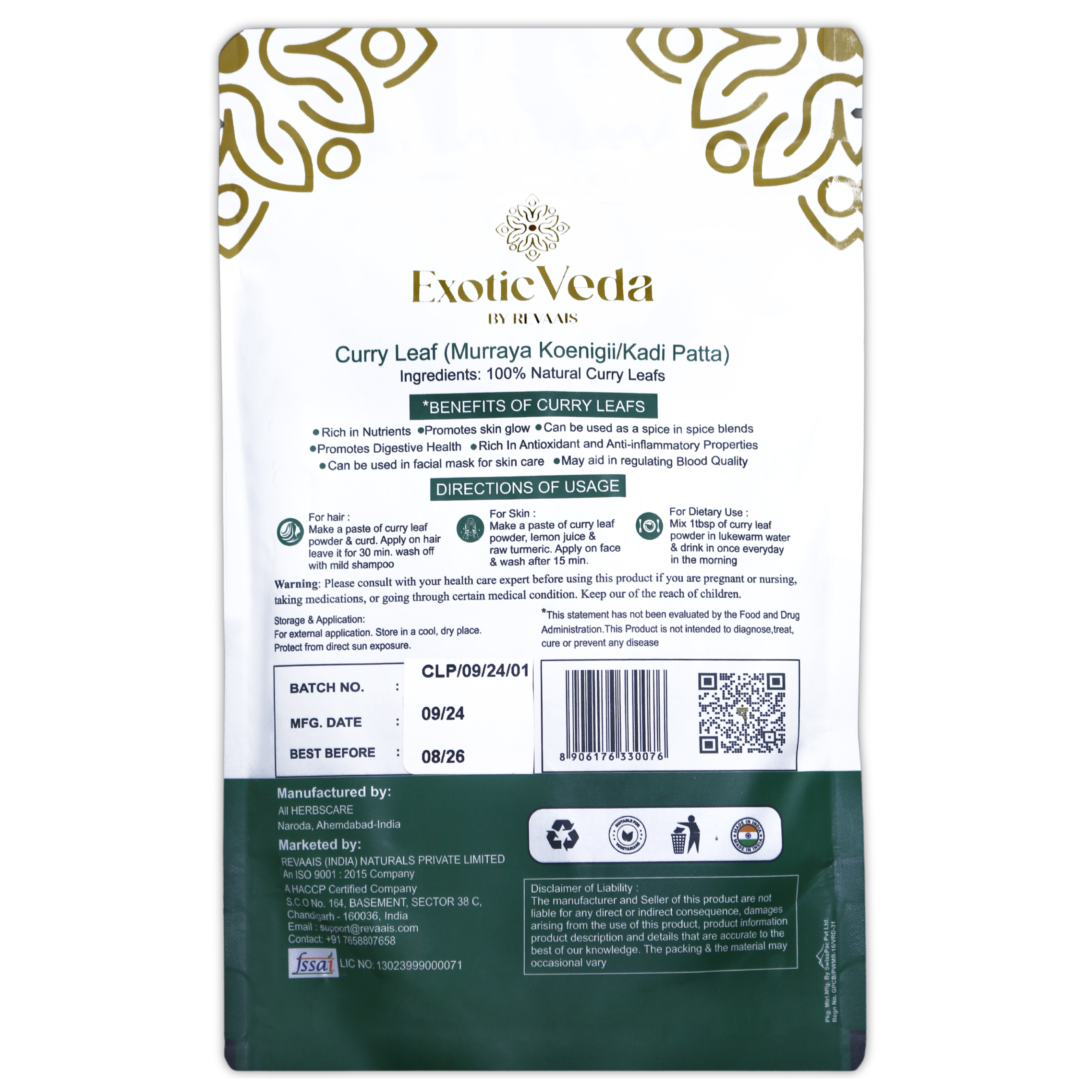 Organic Curry Leaf Powder