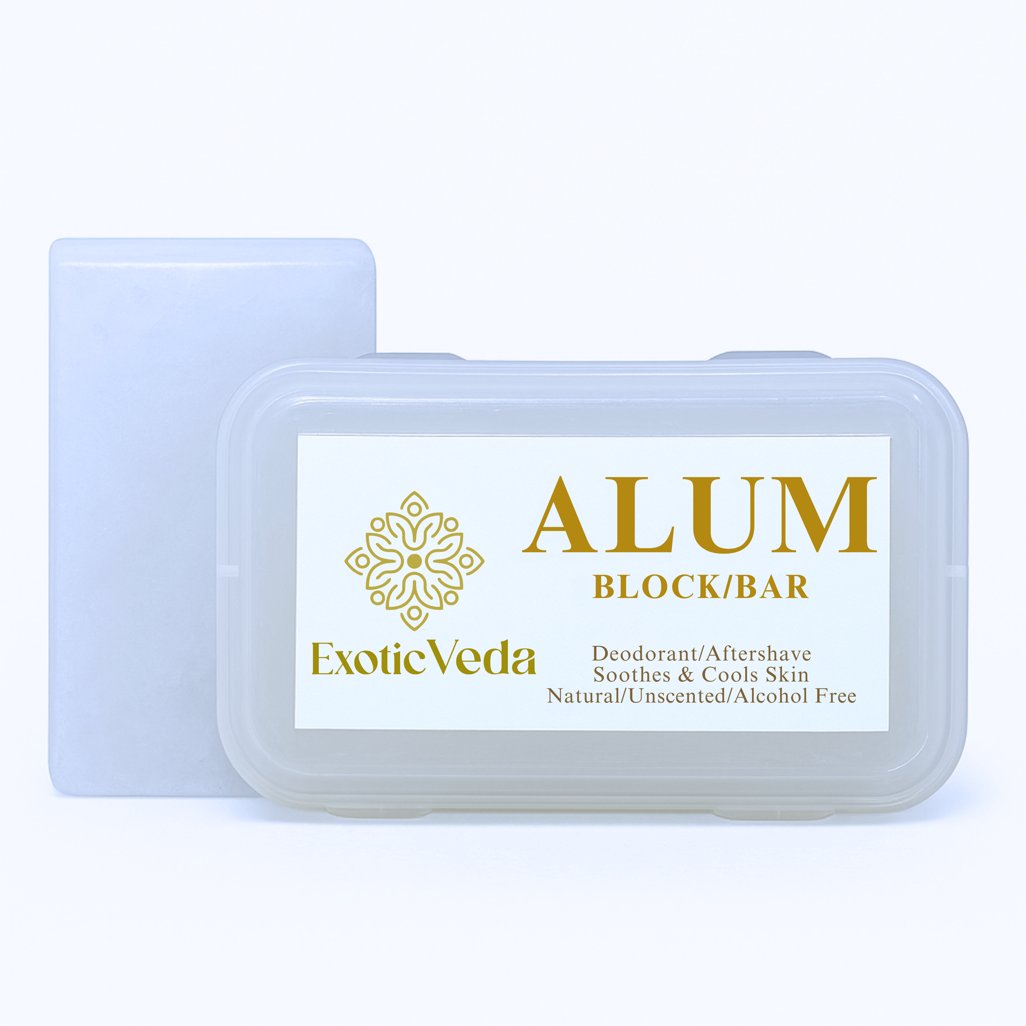 Alum block shaving product, multi-use natural deodorant, aftershave, and skin soother by ExoticVeda.