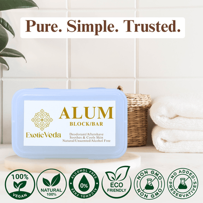 100% Pure Alum Block – Natural Deodorant &amp; Aftershave  | Alcohol-Free