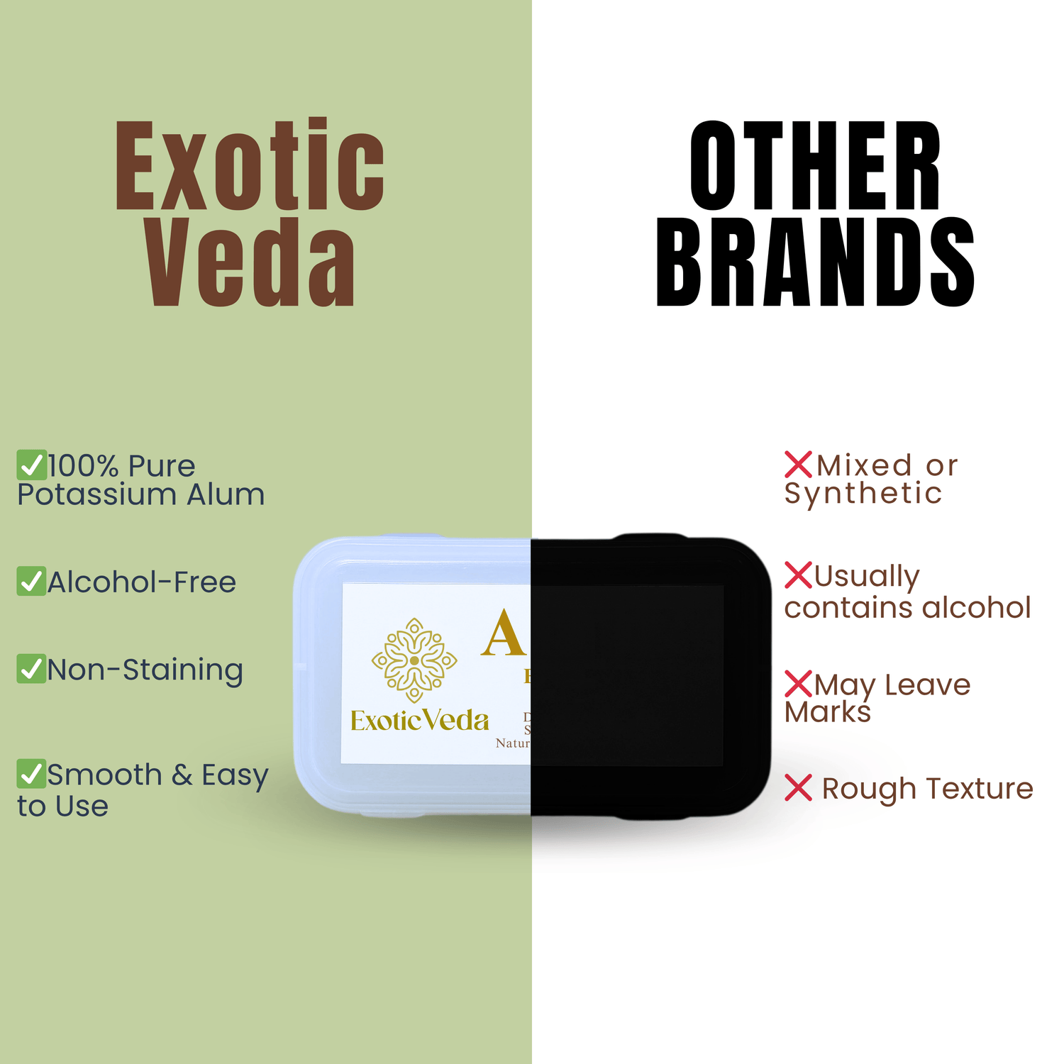 100% Pure Alum Block – Natural Deodorant &amp; Aftershave  | Alcohol-Free