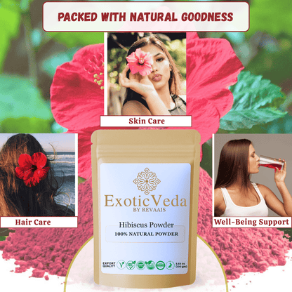 Hibiscus Powder 100g (3.53 oz) – 100% Pure Hibiscus Flower Powder for Tea, Smoothies, Hair &amp; Skin Care