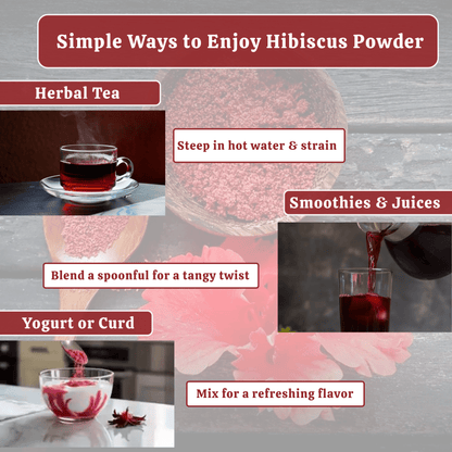 Hibiscus Powder 100g (3.53 oz) – 100% Pure Hibiscus Flower Powder for Tea, Smoothies, Hair &amp; Skin Care