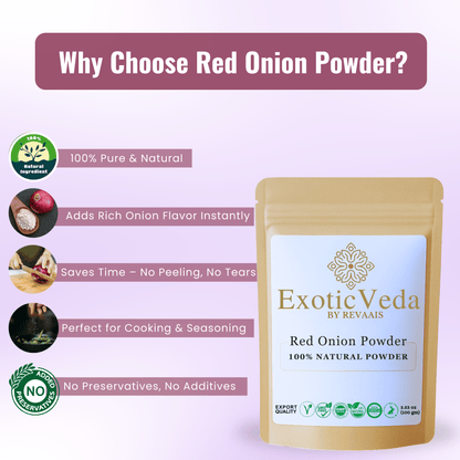 Red Onion Powder 100g (3.53 oz) – 100% Pure Dehydrated Onion Powder for Cooking, Seasoning, Soups &amp; Sauces