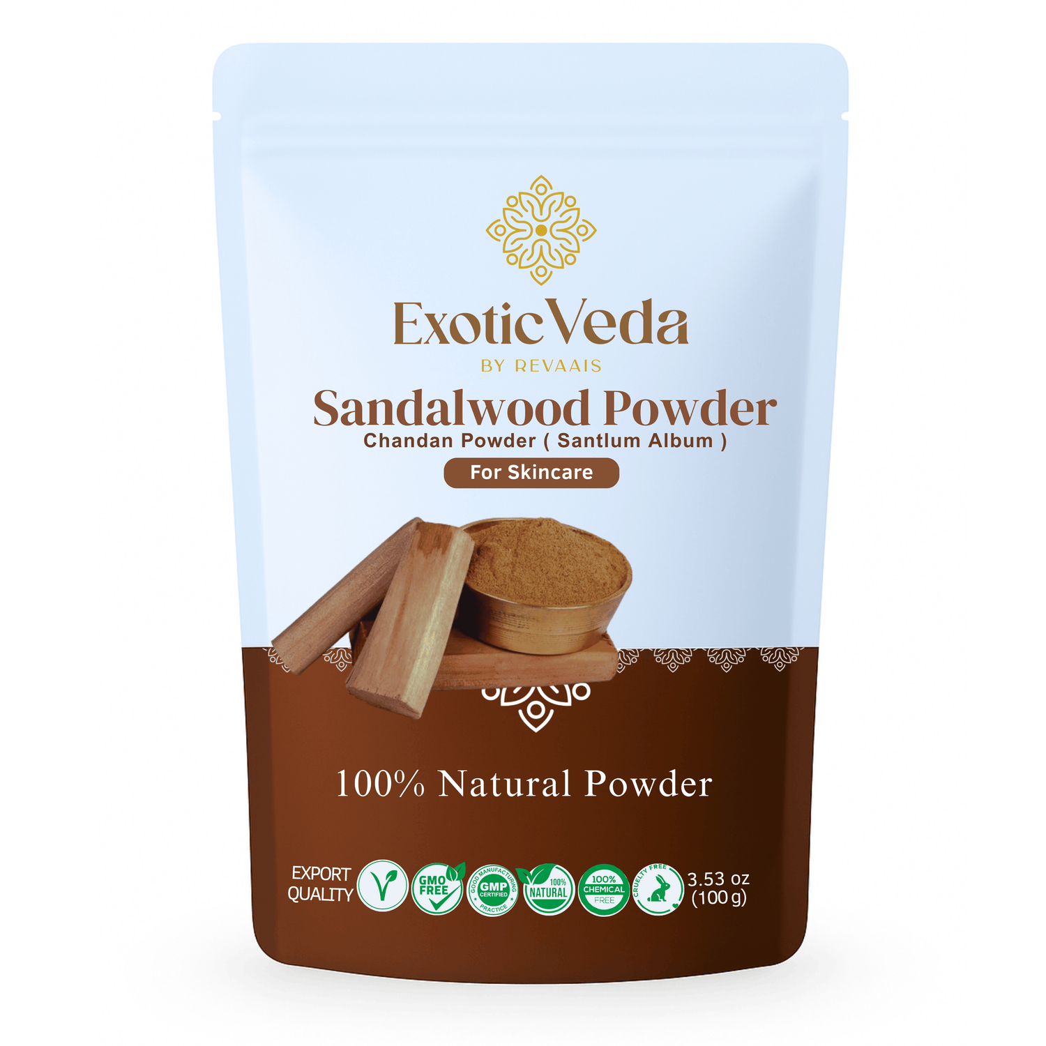 Organic Sandalwood Powder 100g – Pure &amp; Natural Chandan Powder