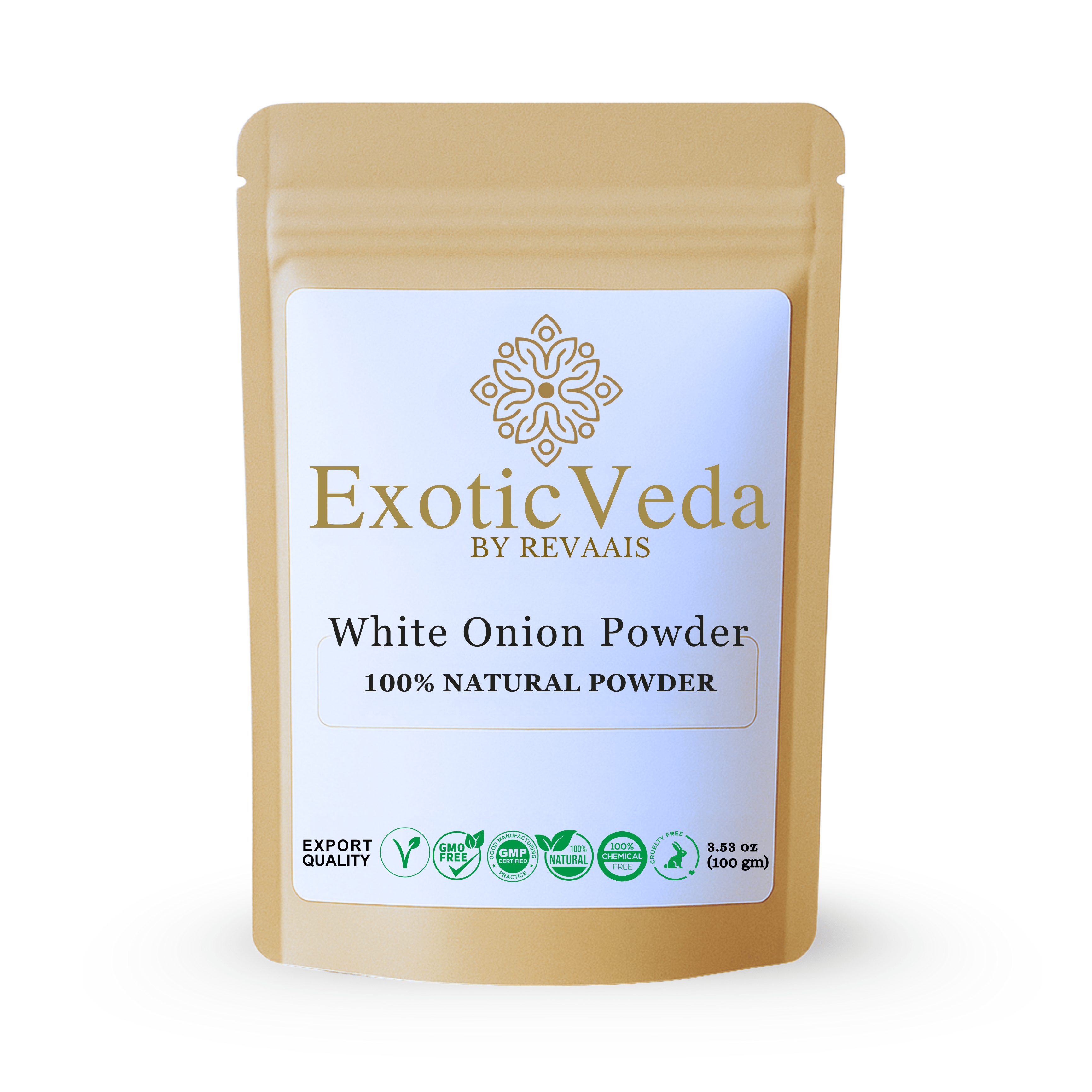 Exotic Veda White Onion Powder 100g (3.53 oz) – Pure Dehydrated Onion Powder for Cooking &amp; Seasoning