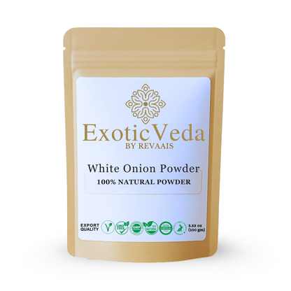 Exotic Veda White Onion Powder 100g (3.53 oz) – Pure Dehydrated Onion Powder for Cooking &amp; Seasoning