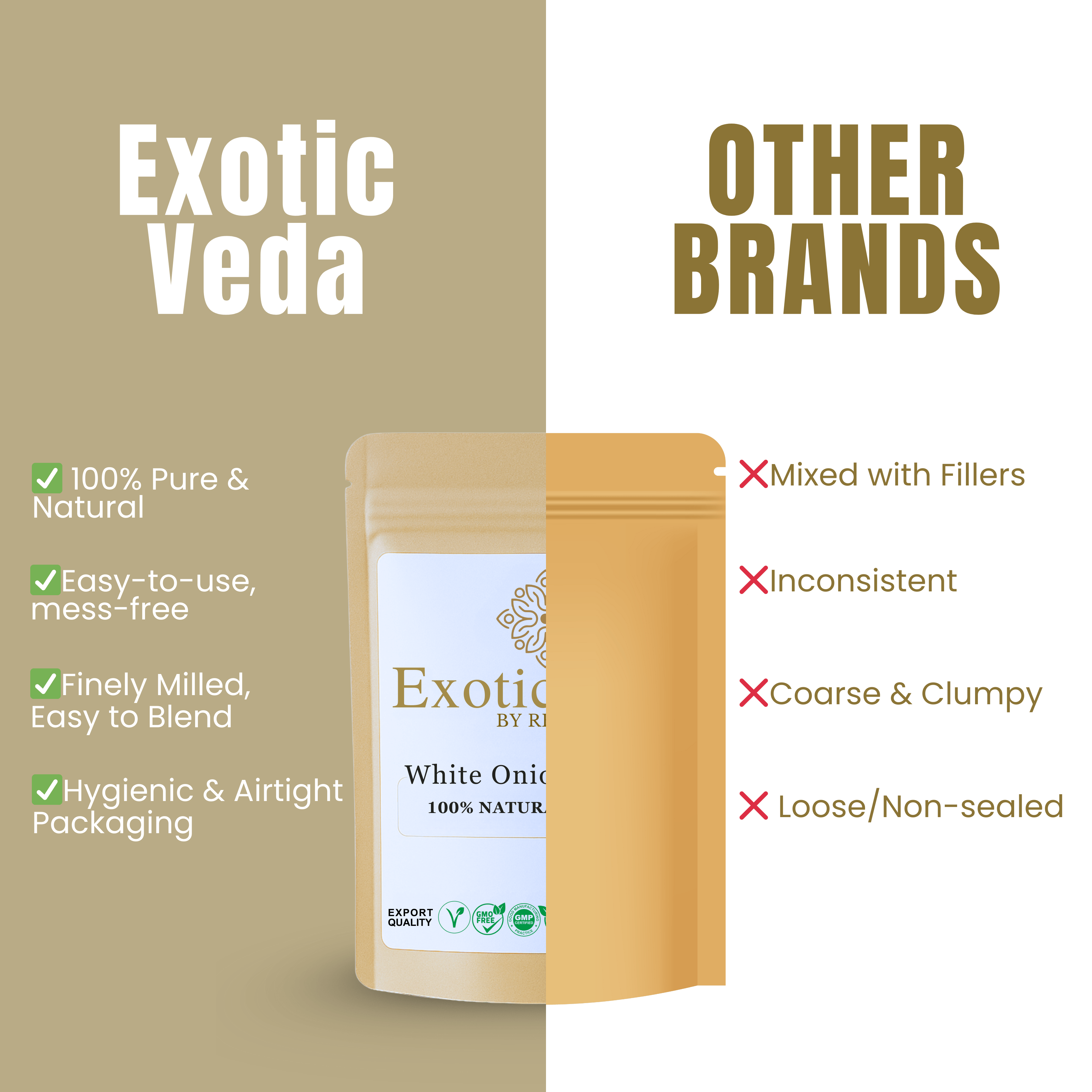 Exotic Veda White Onion Powder 100g (3.53 oz) – Pure Dehydrated Onion Powder for Cooking &amp; Seasoning