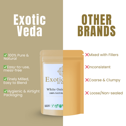 Exotic Veda White Onion Powder 100g (3.53 oz) – Pure Dehydrated Onion Powder for Cooking &amp; Seasoning